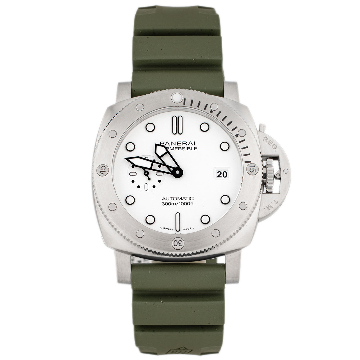Panerai Submersible QuarantaQuattro Bianco Stainless Steel White Dial 44mm Pam01226 Full Set