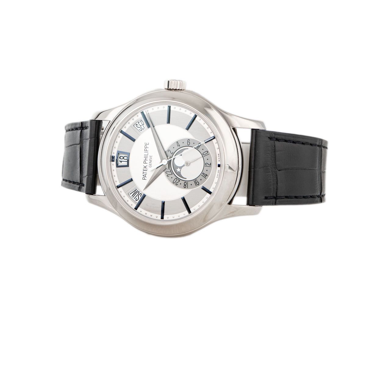 Patek Philippe Complications Annual Calendar White Gold Silver Dial 40mm 5205G-001 Full Set