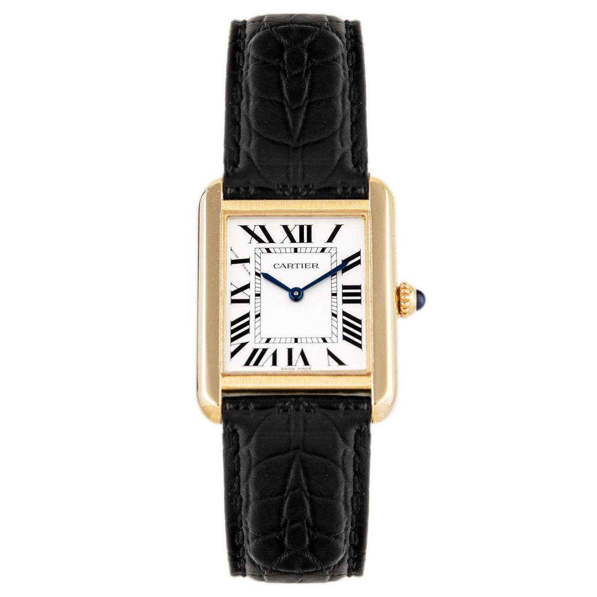 Cartier Tank Solo Yellow Gold Silver Dial 24x31mm W5200002 Full Set