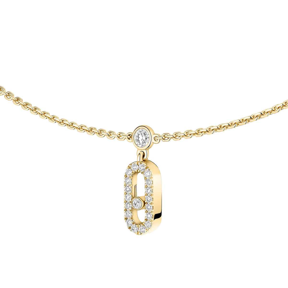 Messika Move Uno 18k Yellow Gold Diamond Pavé Choker Necklace
