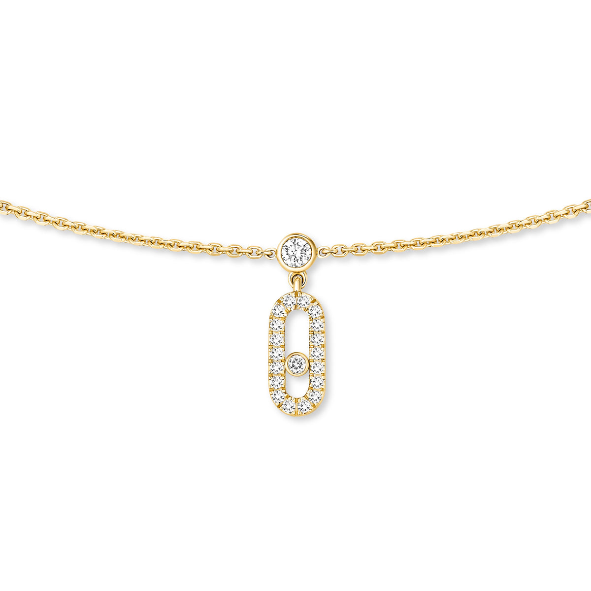 Messika Move Uno 18k Yellow Gold Diamond Pavé Choker Necklace