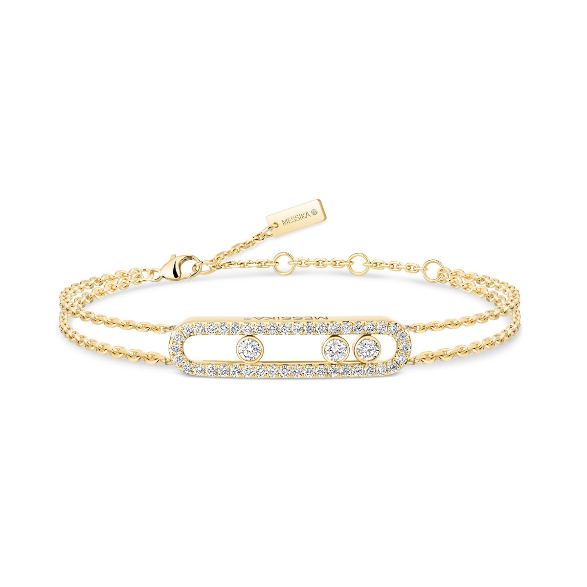 Messika Move Classique Large 18k Yellow Gold Pavé Diamond Bracelet