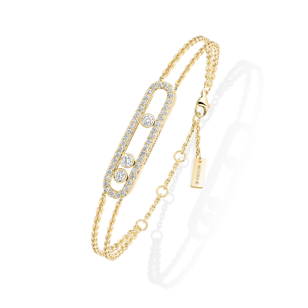 Messika Move Classique Large 18k Yellow Gold Pavé Diamond Bracelet