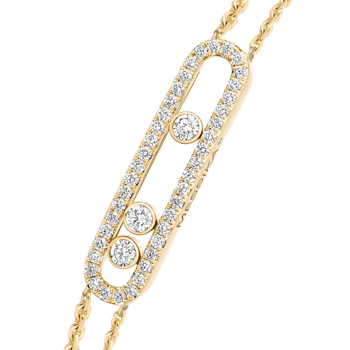 Messika Move Classique Large 18k Yellow Gold Pavé Diamond Bracelet