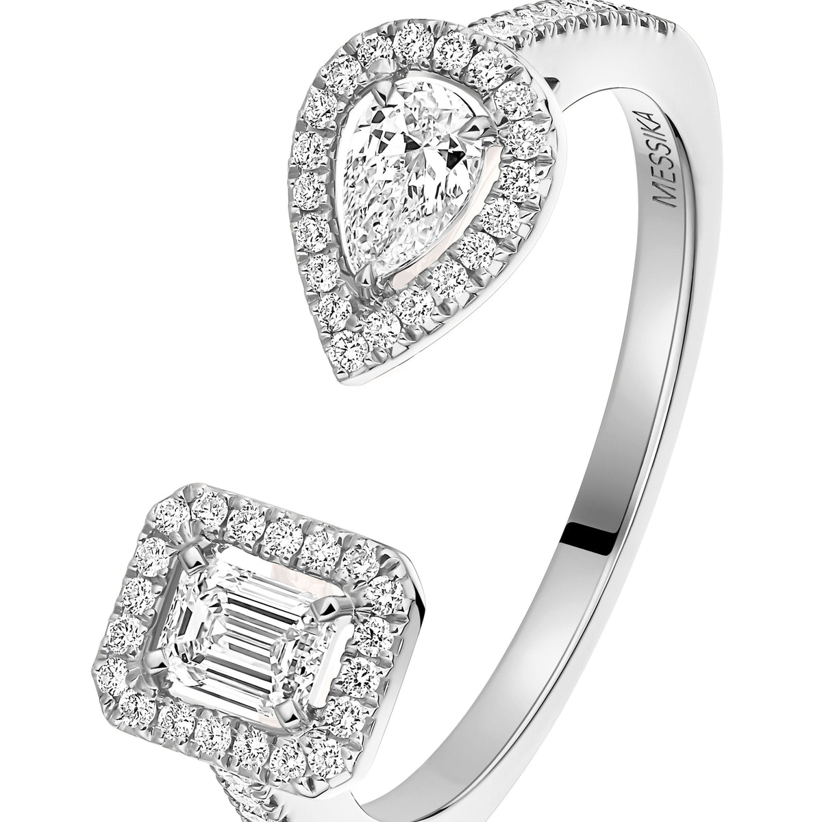 Messika My Twin Small 18k White Gold Toi et Moi Ring