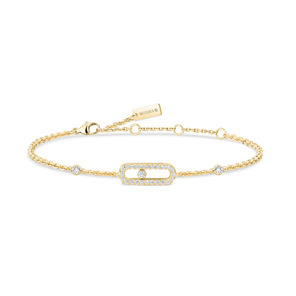 Messika Move Uno 18k Yellow Gold Pavé Diamond Bracelet