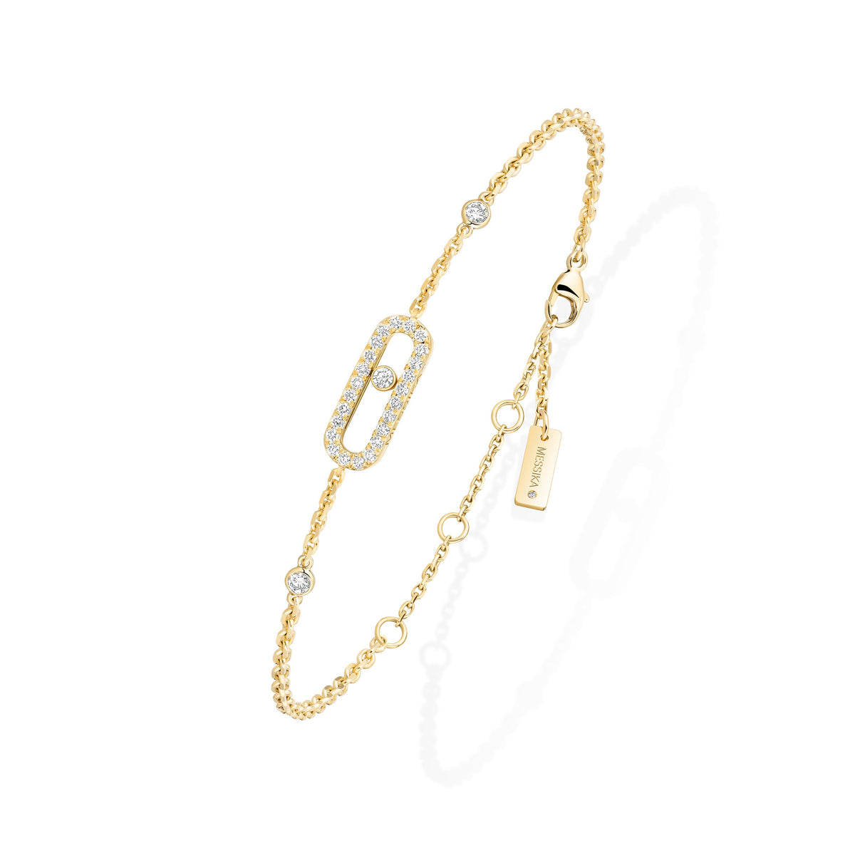 Messika Move Uno 18k Yellow Gold Pavé Diamond Bracelet