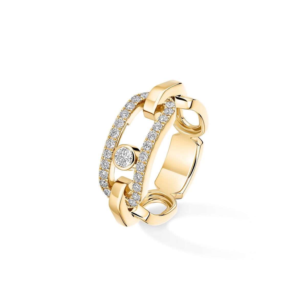 Messika Move Link 18k Yellow Gold Diamond Ring