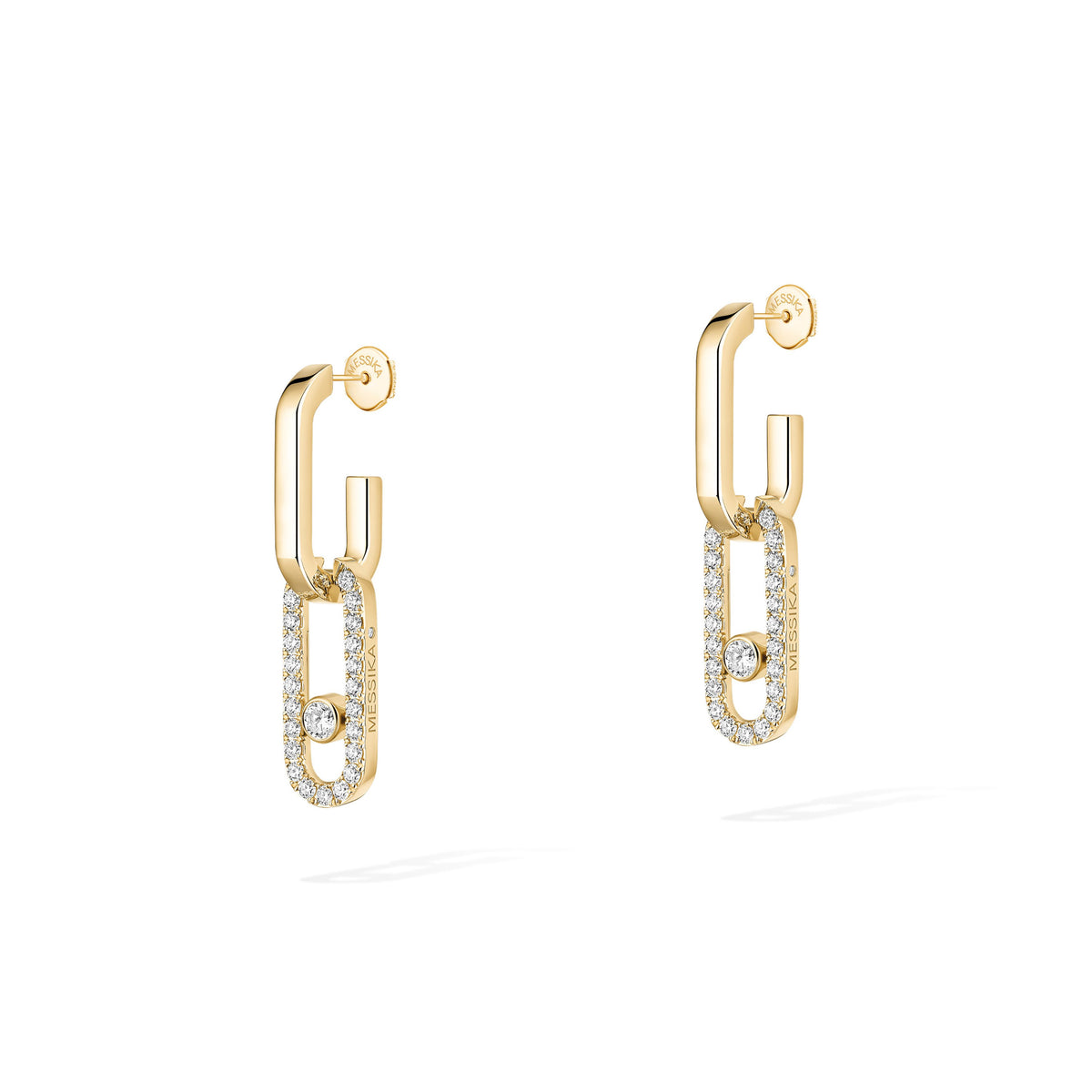 Messika Move Link 18k Yellow Gold Diamond Drop Earrings