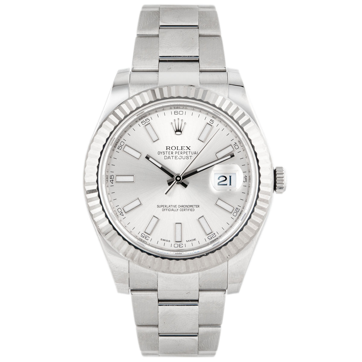 Rolex Datejust II Stainless Steel Silver Dial 41mm 116334 Full set