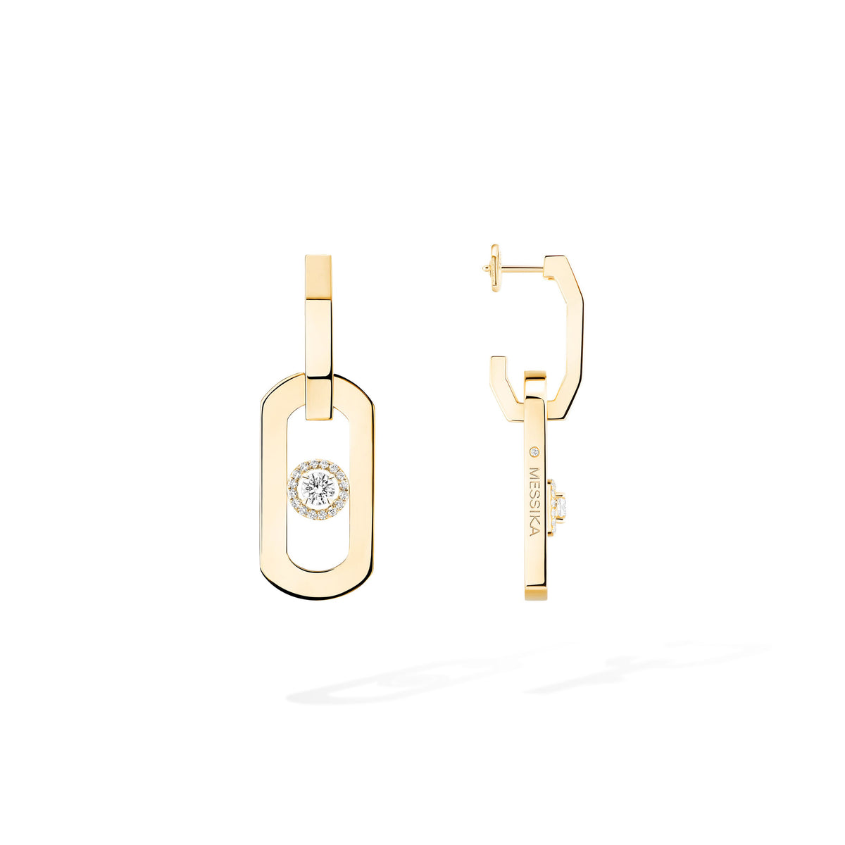 Messika So Move XL 18k Yellow Gold Diamond Drop Earrings