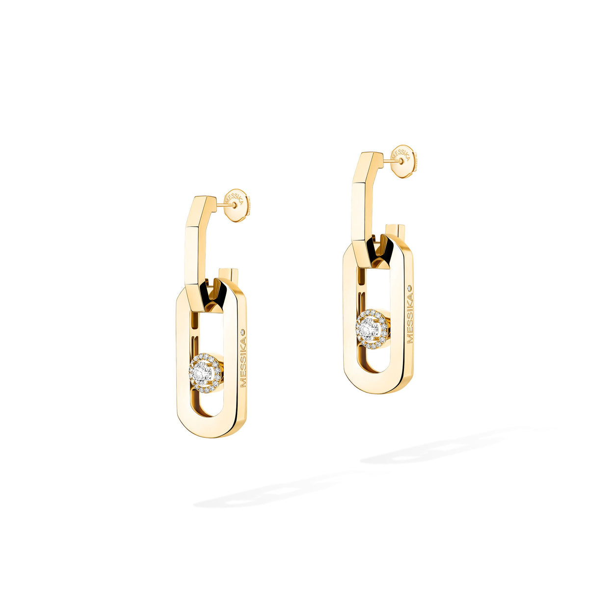 Messika So Move XL 18k Yellow Gold Diamond Drop Earrings