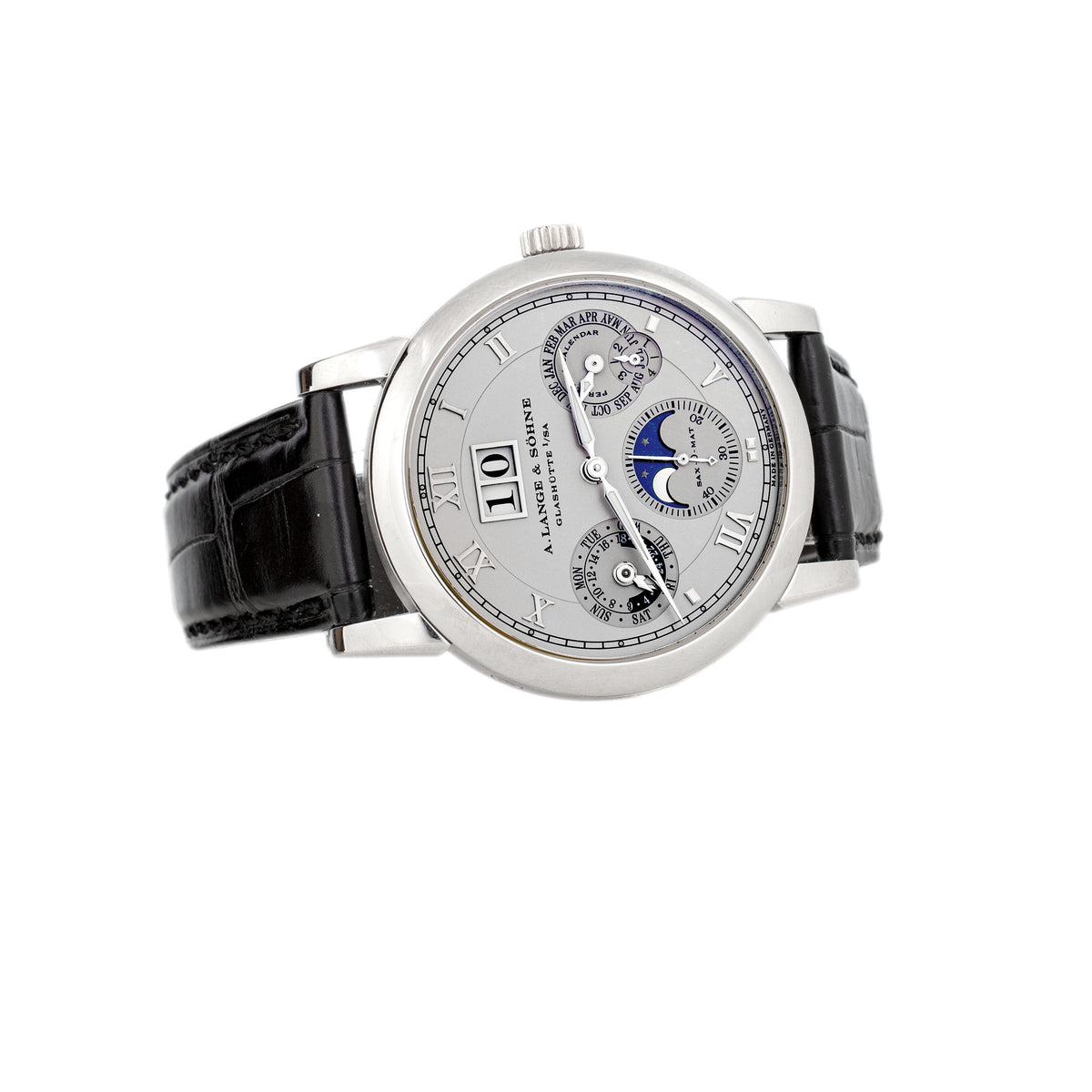 A. Lange & Sohne Langematik Perpetual Platinum Silver Dial 38mm 310.025