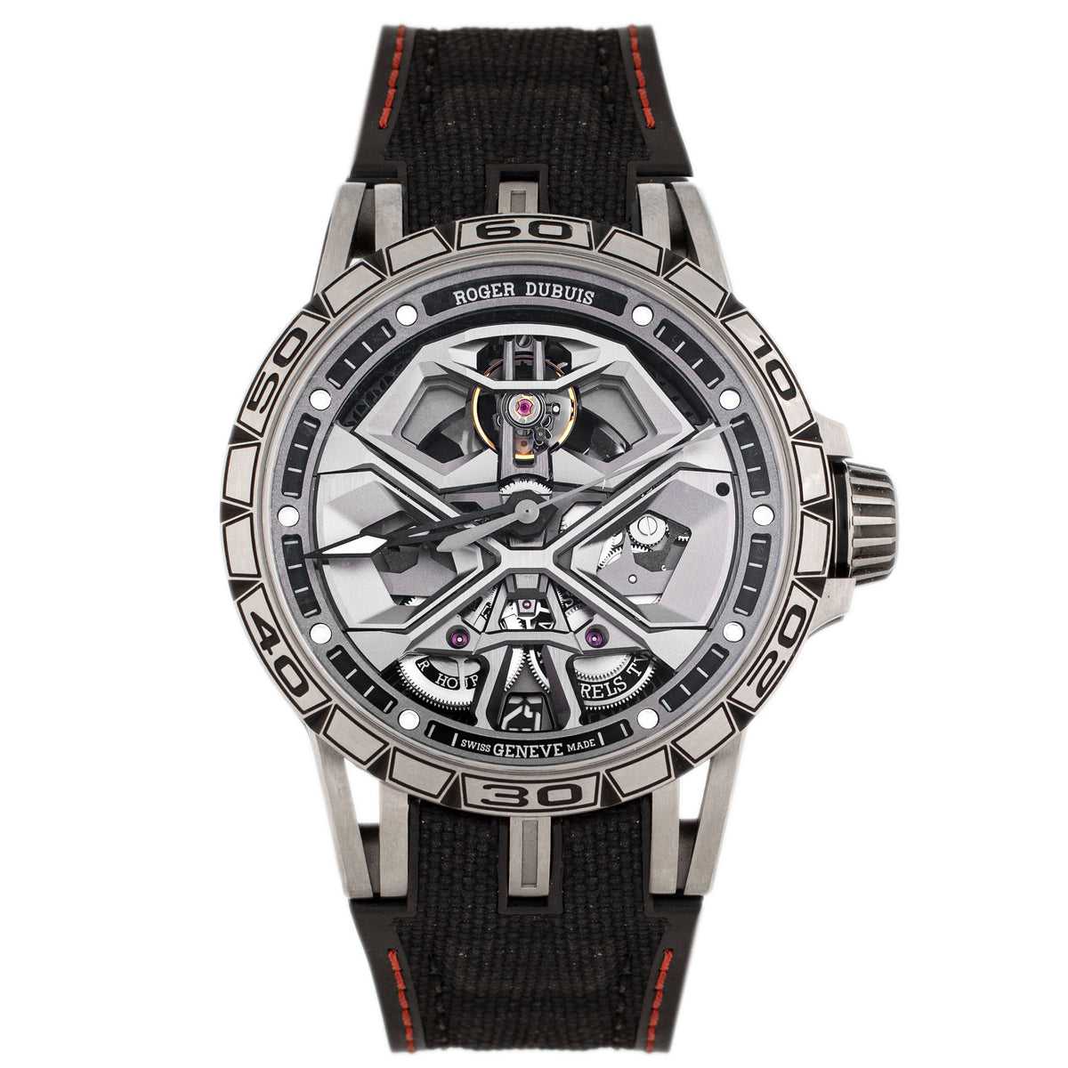 Roger Dubuis Excalibur Huracan Titanium Skeleton Dial 45mm DBEX0748 Full Set