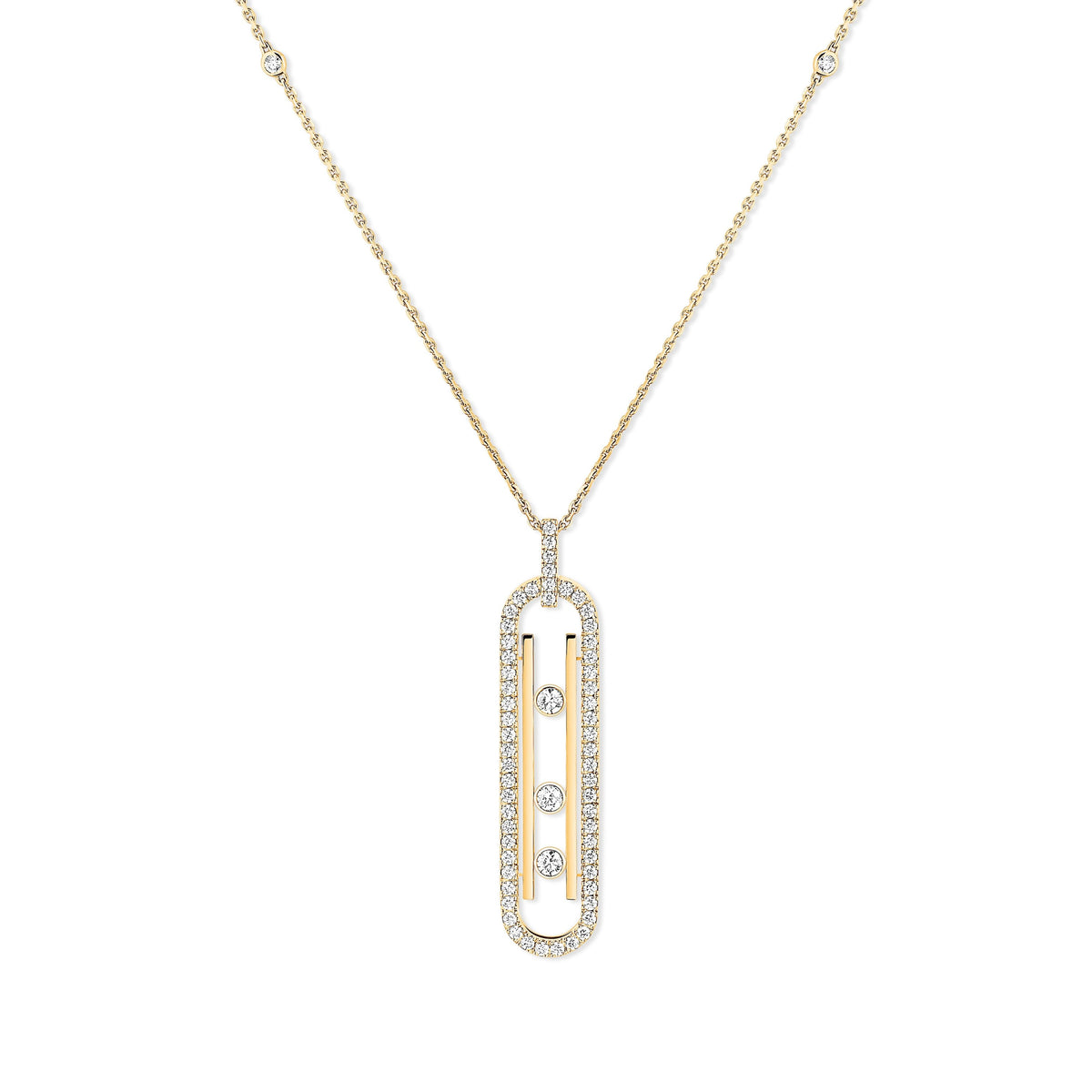 Messika Move 10th Small 18k Yellow Gold Diamond Pendant with Chain