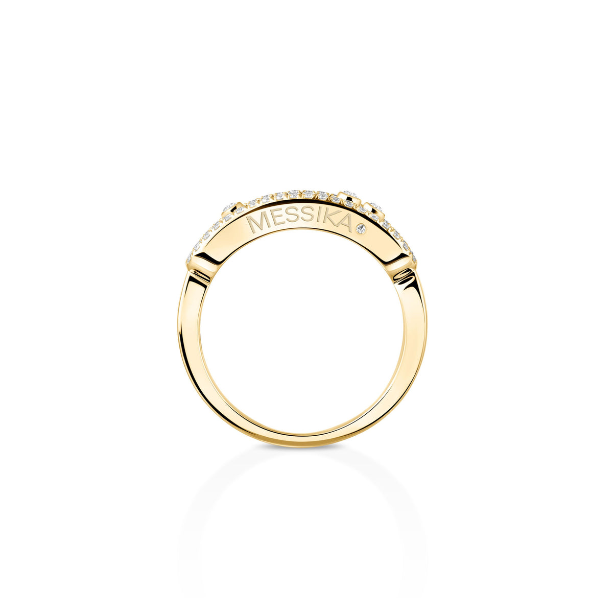 Messika Move Classique Small 18k Yellow Gold Pavé Diamond Ring