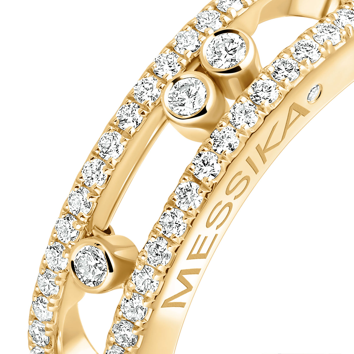 Messika Move Classique Small 18k Yellow Gold Pavé Diamond Ring