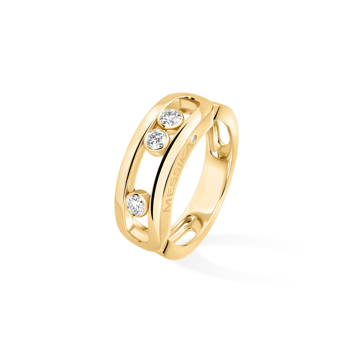 Messika Move Classique Large 18k Yellow Gold Diamond Ring