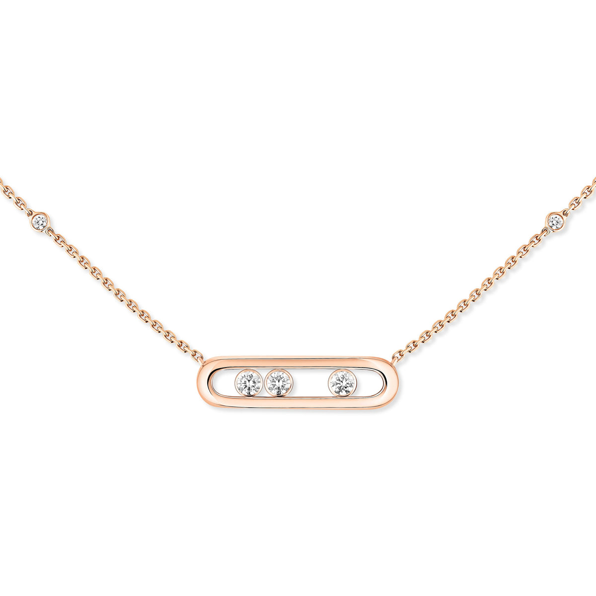 Messika Move Classique Small 18k Rose Gold Diamond Necklace