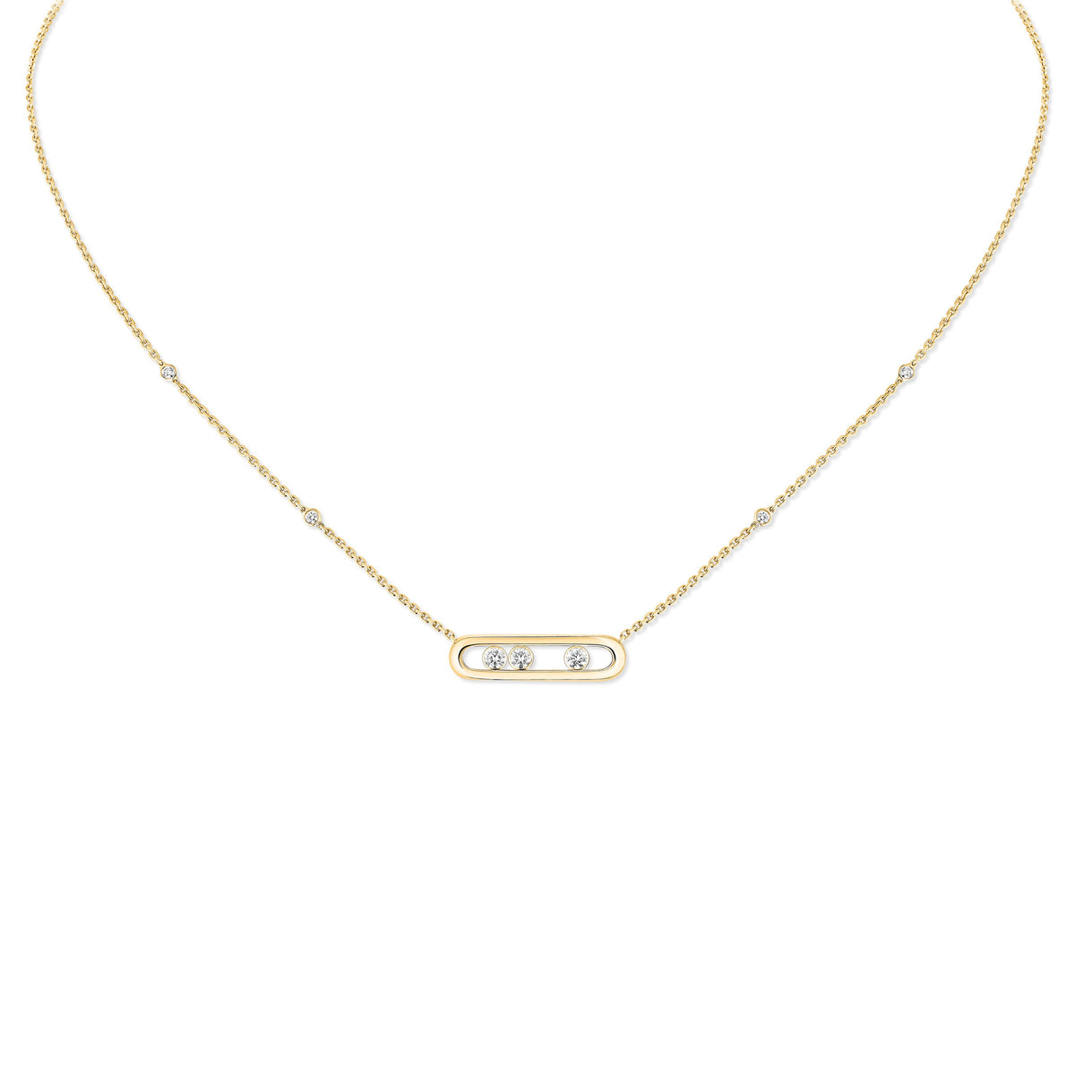 Messika Move Classique Small 18k Yellow Gold Diamond Necklace