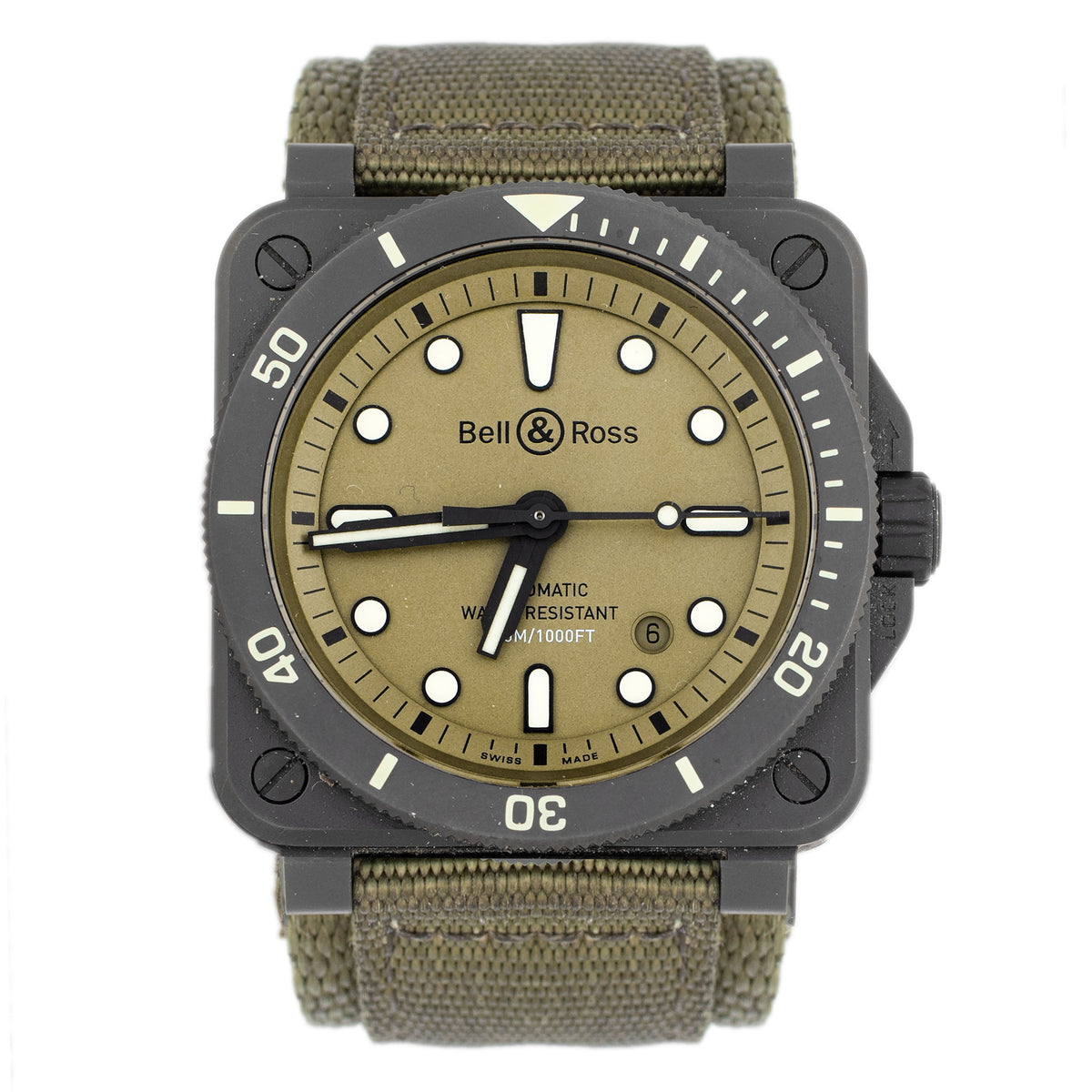 Bell & Ross BR 03 Diver Ceramic Green Dial 42x42mm BR03-92-DIVE Full Set