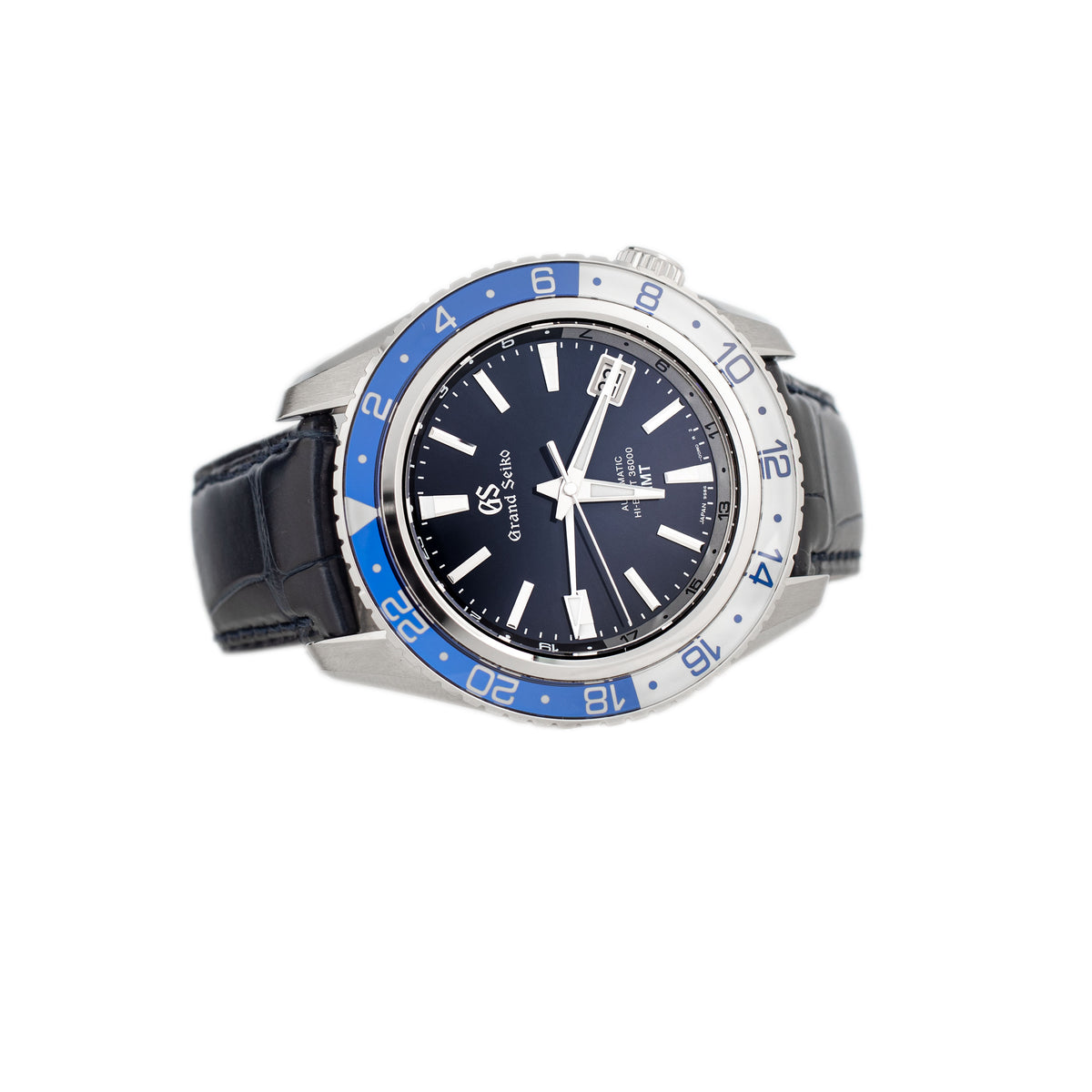 Grand Seiko Sport Collection Hi-beat 36000 GMT Stainless Steel Blue Dial 44.2mm SBGJ237 Full Set
