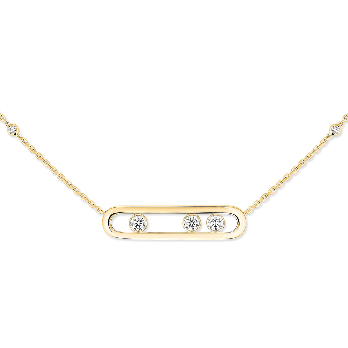 Messika Move Classique Large 18k Yellow Gold Diamond Necklace