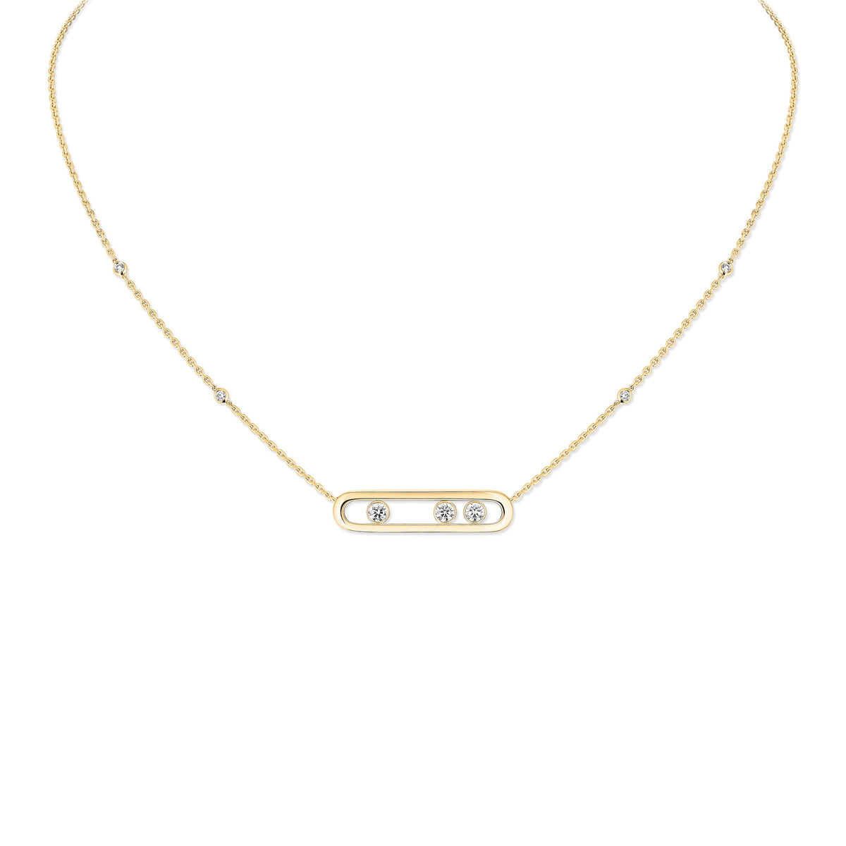 Messika Move Classique Large 18k Yellow Gold Diamond Necklace