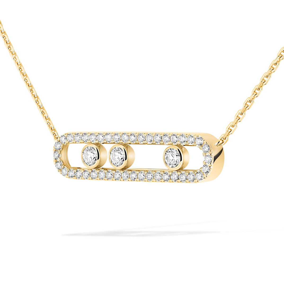 Messika Move Classique Large 18k Yellow Gold Pavé Diamond Necklace