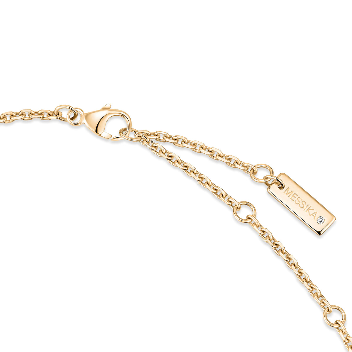 Messika Move Classique Large 18k Yellow Gold Florentine Finish Diamond Necklace