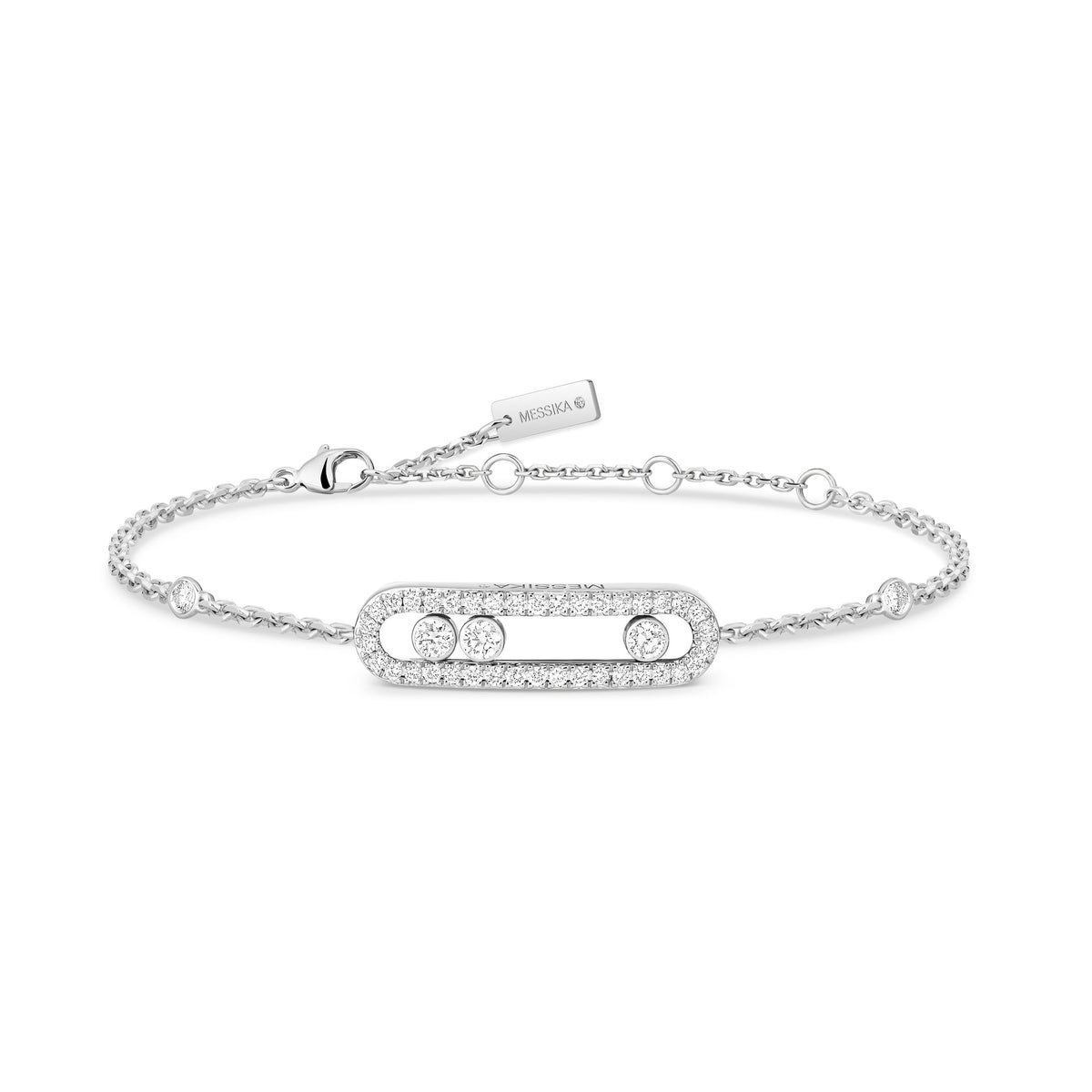 Messika Move Classique Small 18k White Gold Pavé Diamond Bracelet
