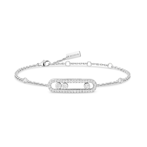 Messika Move Classique Small 18k White Gold Pavé Diamond Bracelet