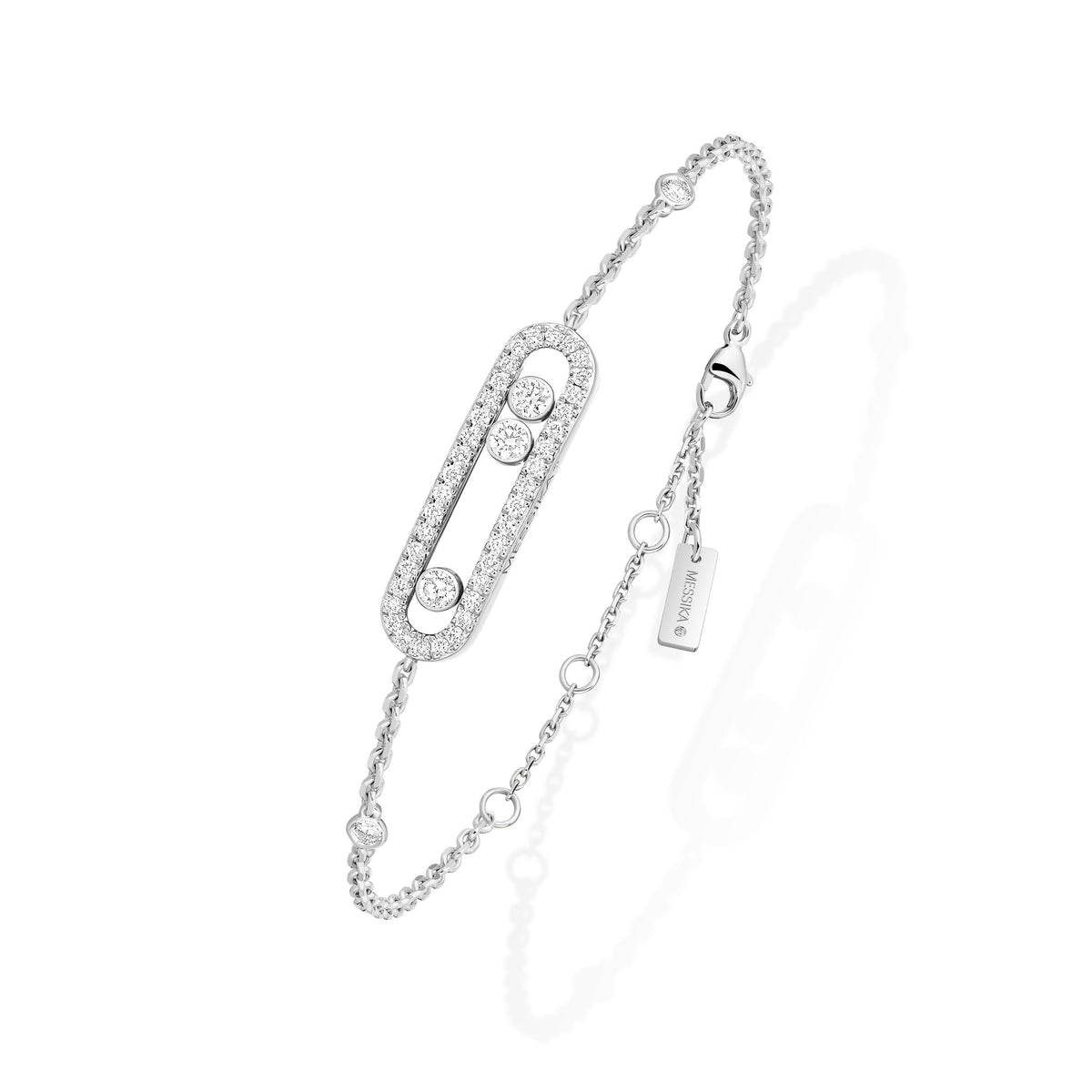 Messika Move Classique Small 18k White Gold Pavé Diamond Bracelet