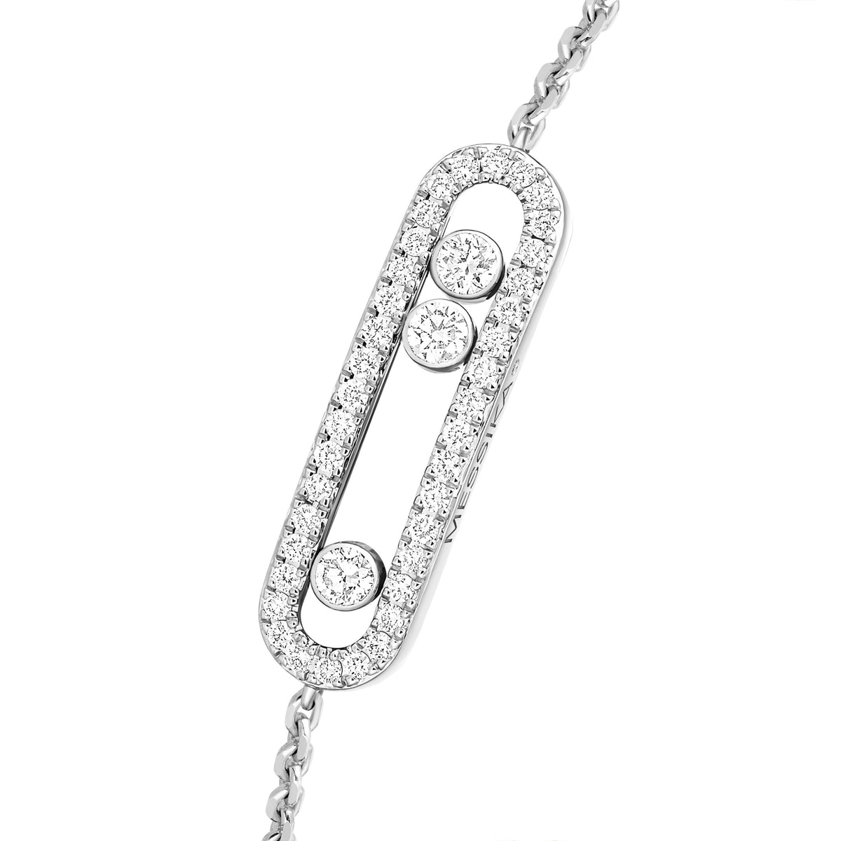 Messika Move Classique Small 18k White Gold Pavé Diamond Bracelet