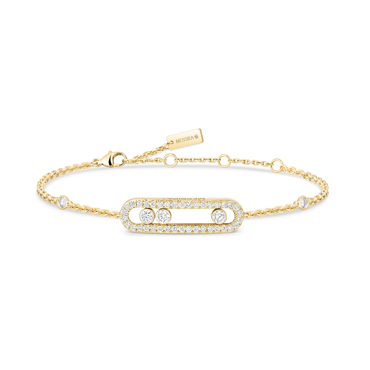 Messika Move Classique Small 18k Yellow Gold Pavé Diamond Bracelet