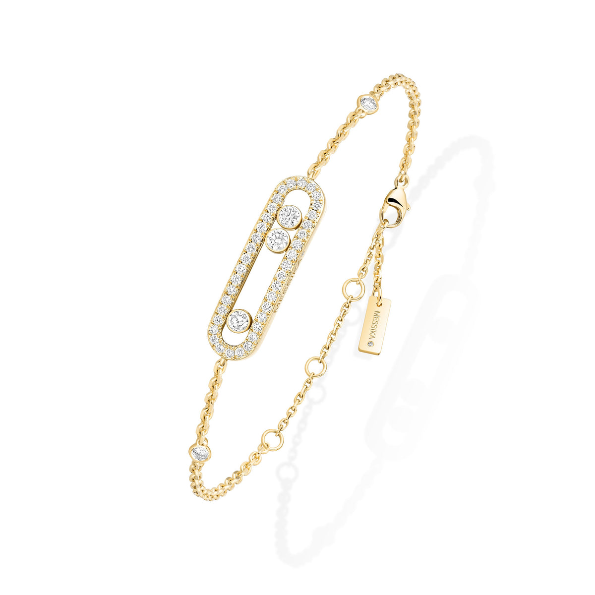 Messika Move Classique Small 18k Yellow Gold Pavé Diamond Bracelet