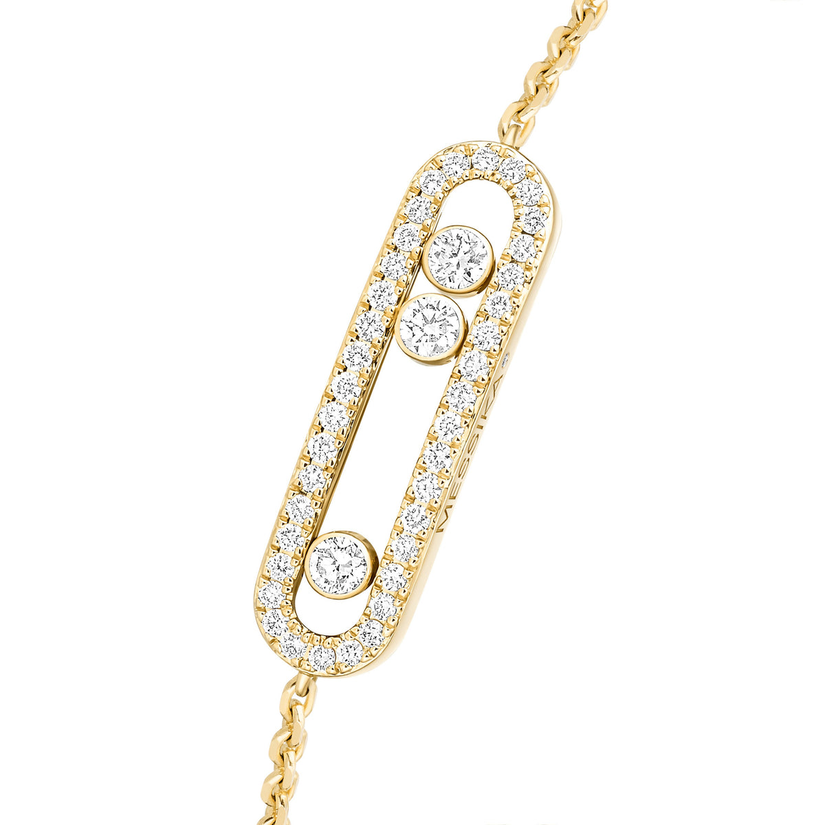Messika Move Classique Small 18k Yellow Gold Pavé Diamond Bracelet