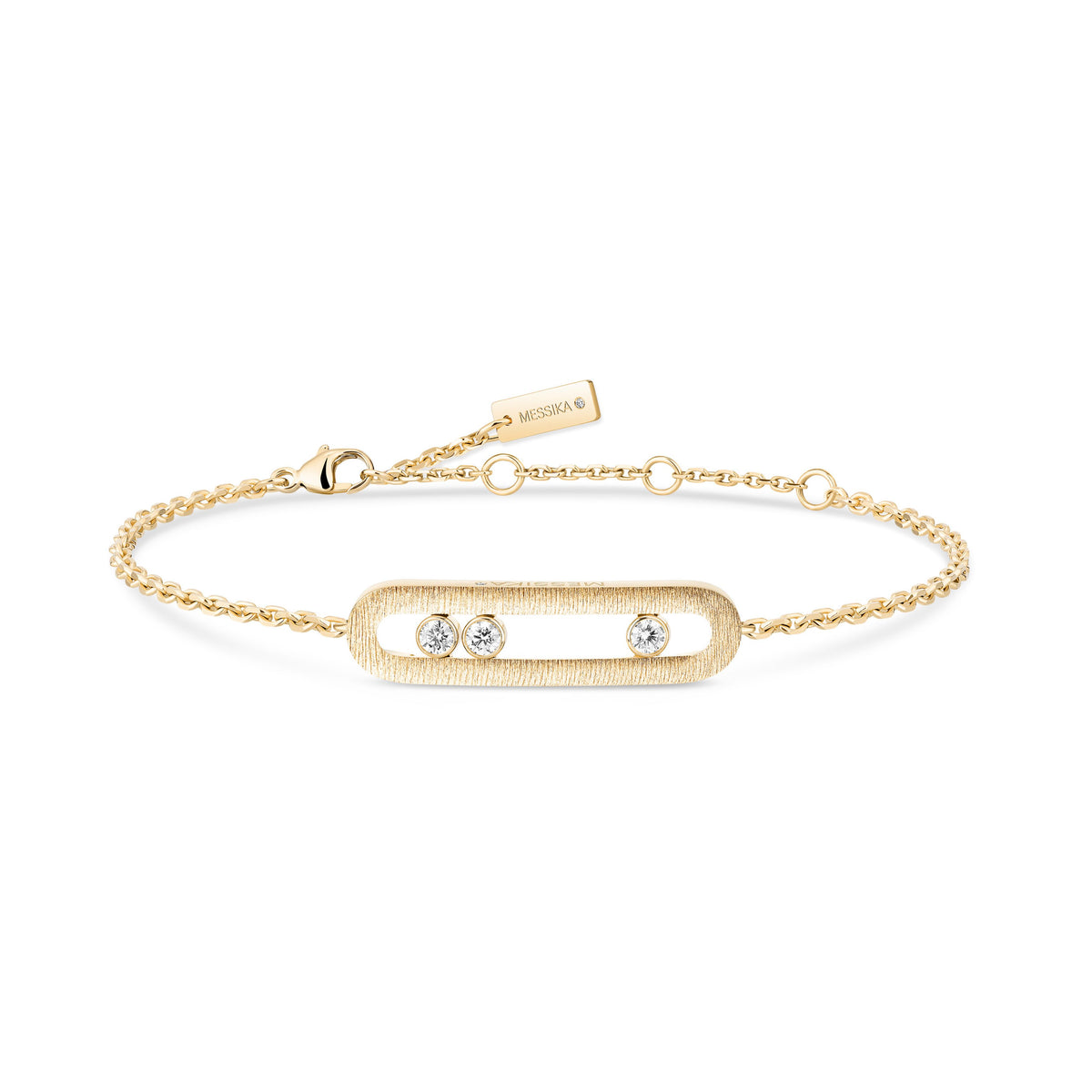 Messika Move Classique Large 18k Yellow Gold Florentine Finish Diamond Bracelet
