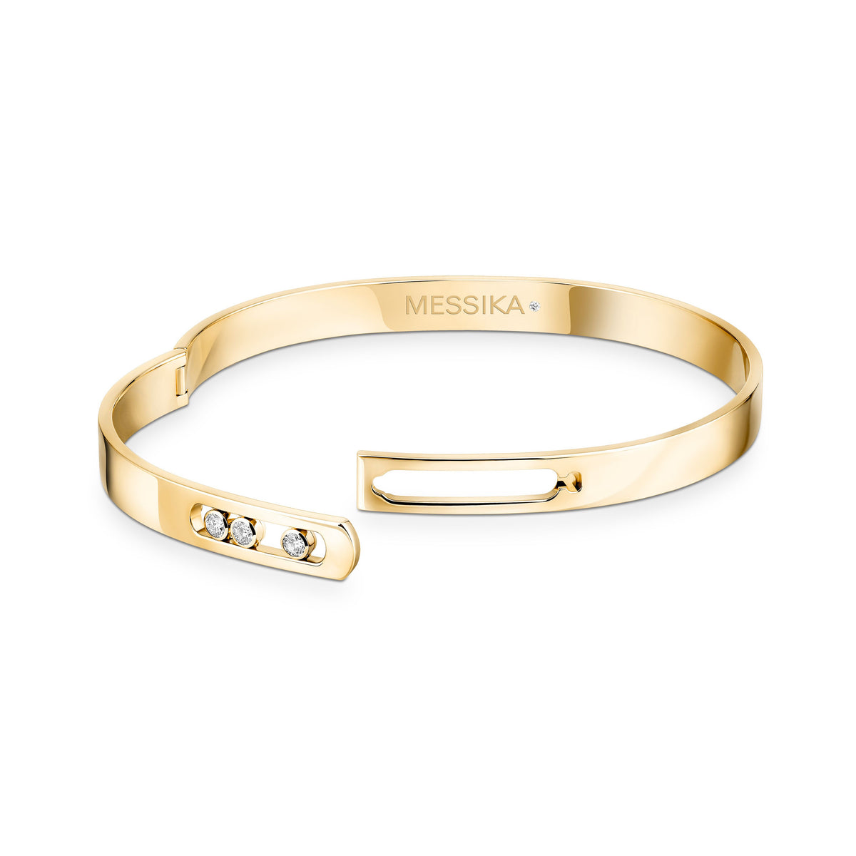 Messika Move Noa Medium 18k Yellow Gold Diamond Bangle Bracelet