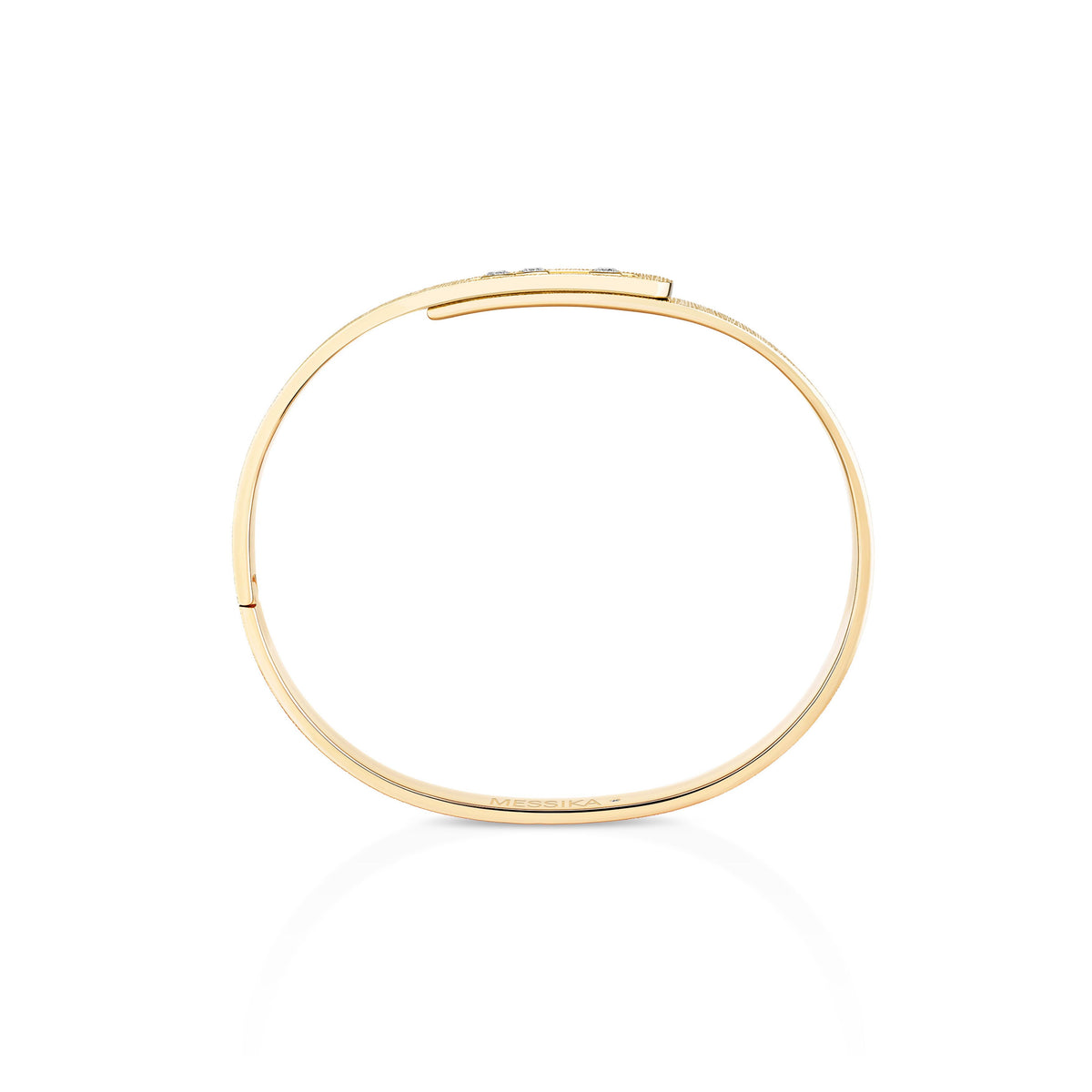 Messika Move Noa Medium 18k Yellow Gold Florentine Finish Diamond Bangle Bracelet