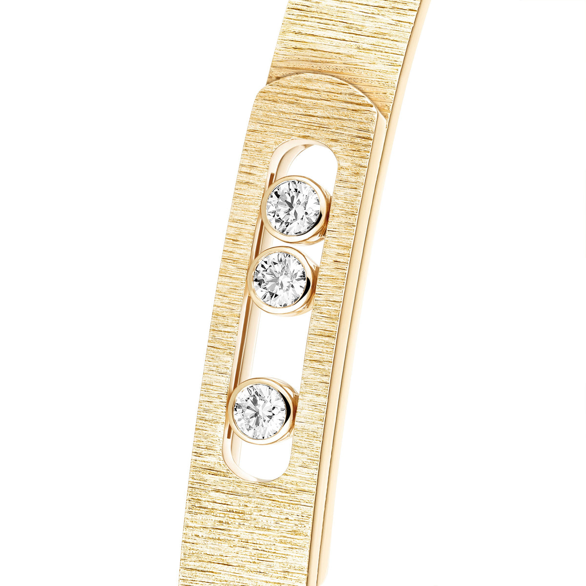 Messika Move Noa Medium 18k Yellow Gold Florentine Finish Diamond Bangle Bracelet