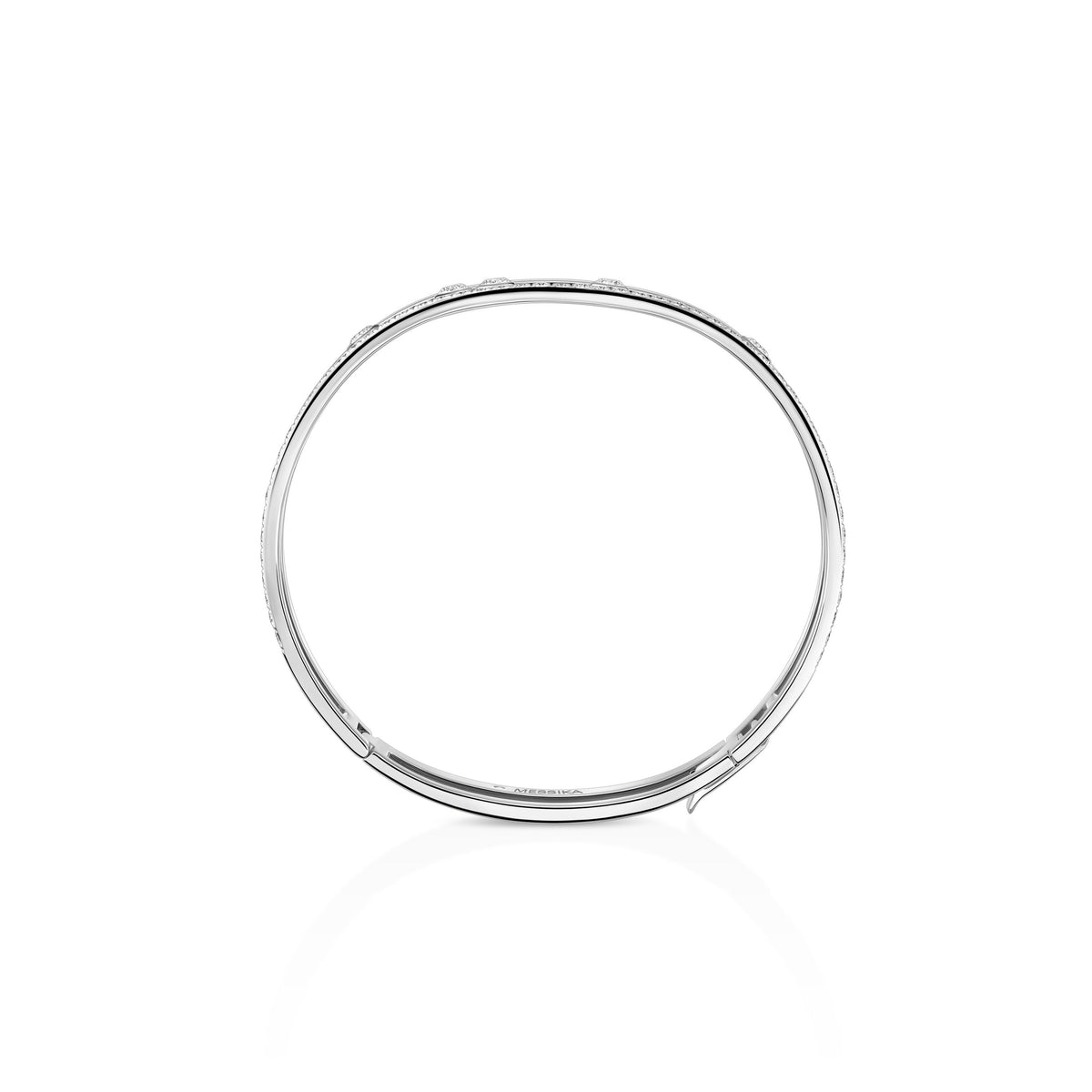 Messika Move Romane Small 18k White Gold Diamond Bangle Bracelet