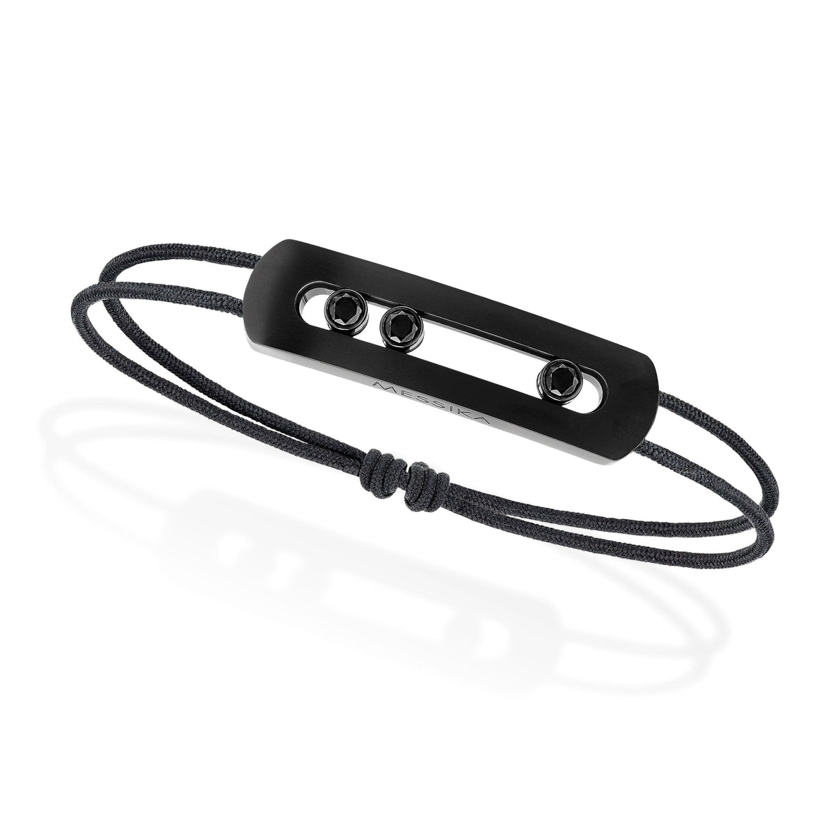 Messika Move Large Black Titanium Black Diamond Black Cord Bracelet