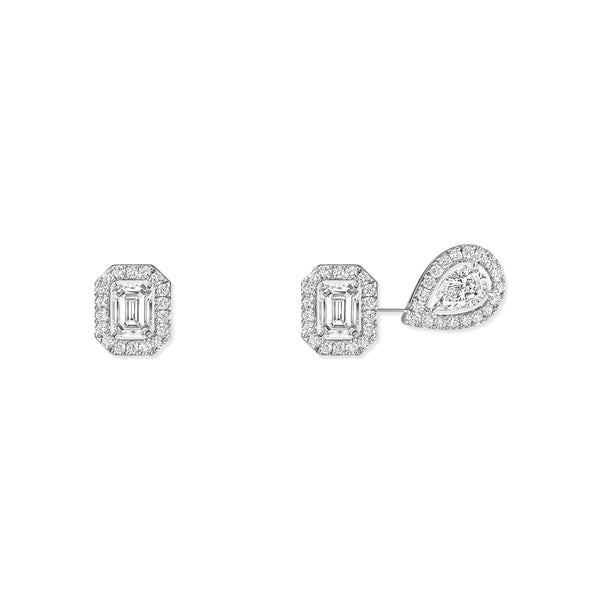 Messika My Twin Small 18k White Gold Diamond Asymmetrical Earrings