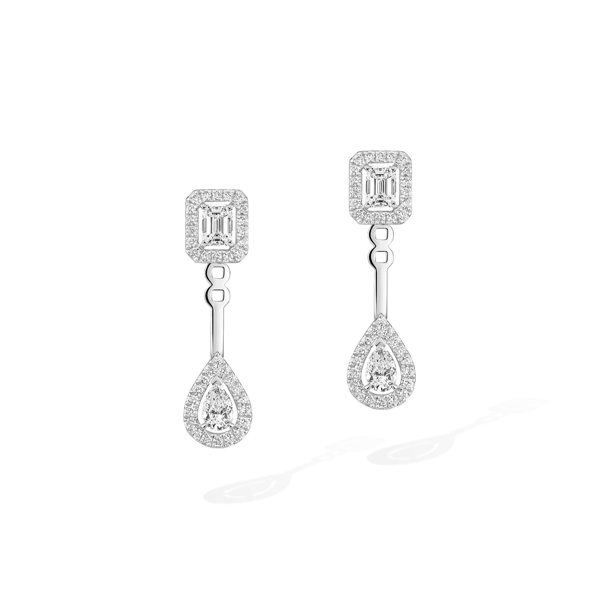 Messika My Twin Small 18k White Gold Diamond Halo Multiwear Earrings