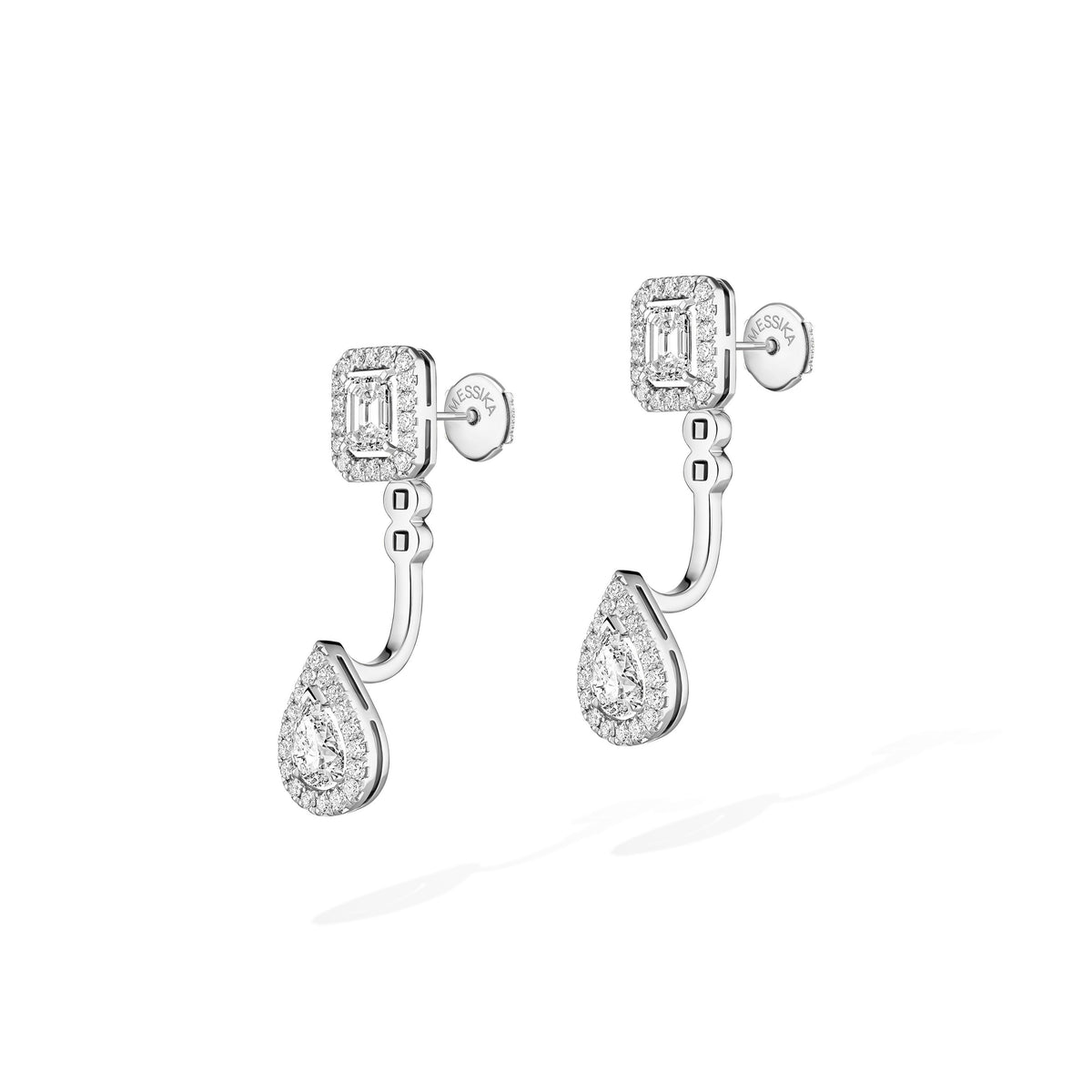 Messika My Twin Small 18k White Gold Diamond Halo Multiwear Earrings