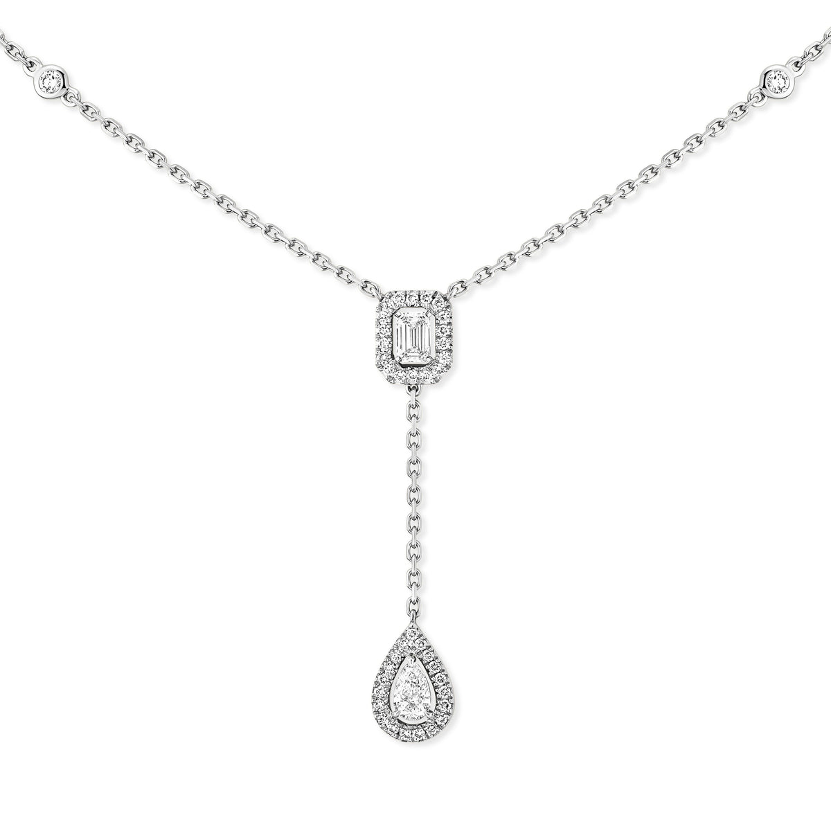 Messika My Twin 18k White Gold Diamond Lariat Necklace