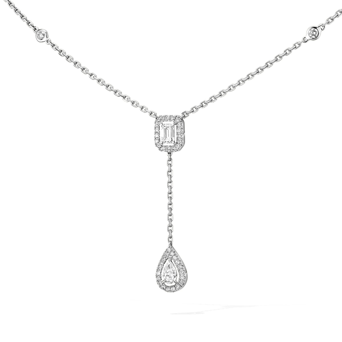 Messika My Twin 18k White Gold Diamond Lariat Necklace