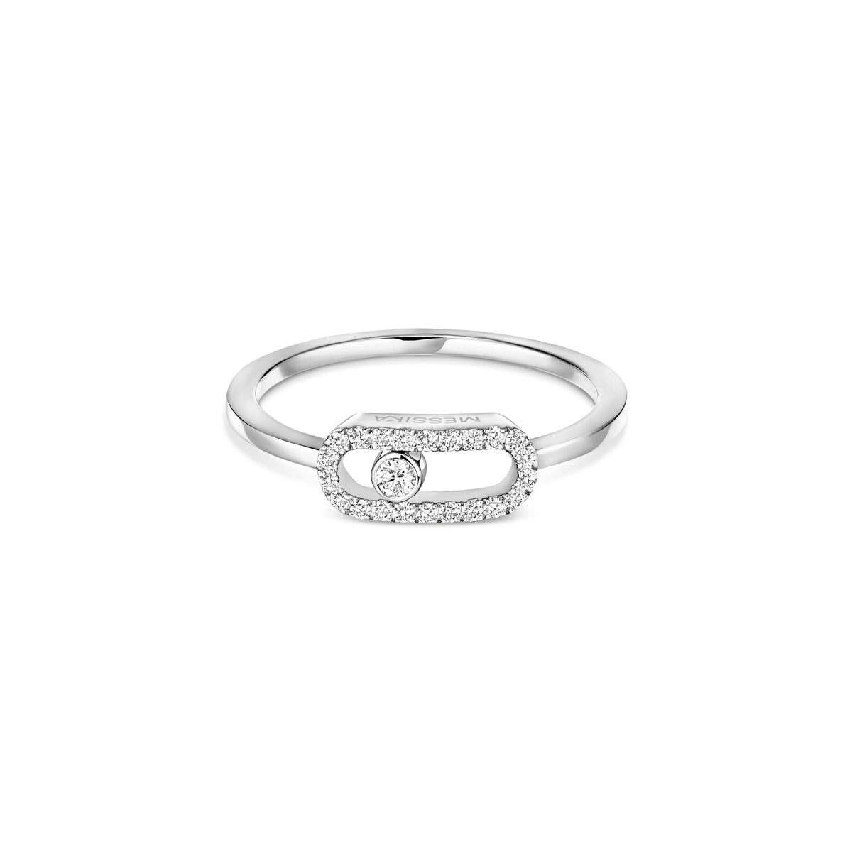 Messika Move Uno 18k White Gold Pavé Diamond Ring