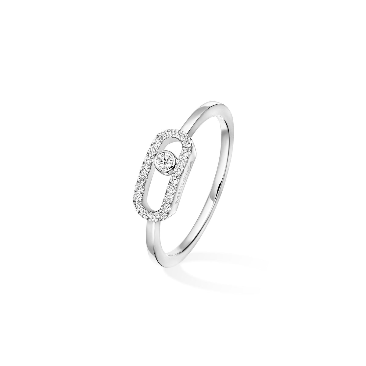 Messika Move Uno 18k White Gold Pavé Diamond Ring